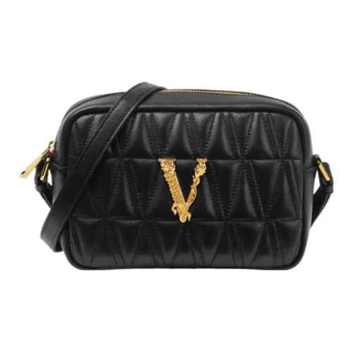 VERSACE Virtus Овечья кожа Сумка через плечо Черная