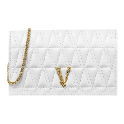 VERSACE Virtus Sheepskin Вечерний сумка Одно плечо через плечо клатч Маленький Женская Белый