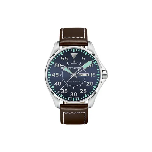 HAMILTON Автоматический Механический Механизм Мужские Часы 46 мм Синий