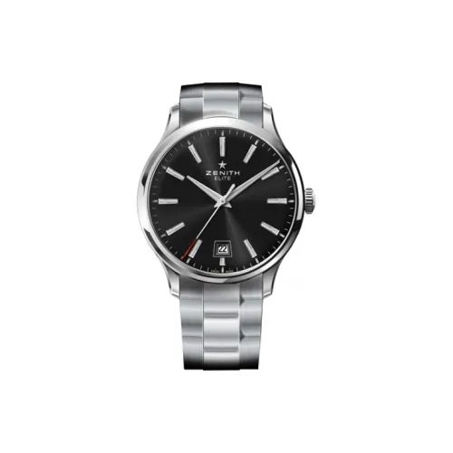 Зенит Автоматический Механический Часы Мужские 42 мм Черный Циферблат Корпус из Нержавеющей Стали Ремешок из Нержавеющей Стали
