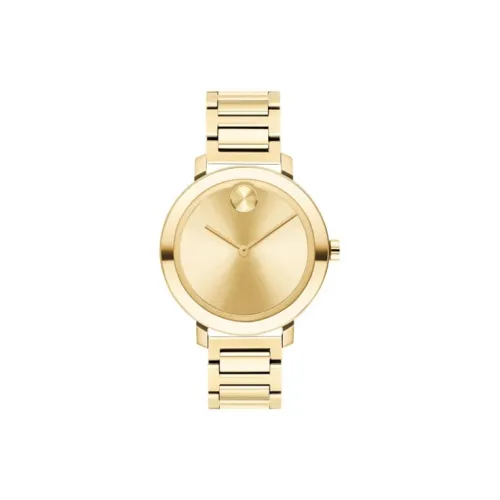 MOVADO Bold Evolution Collection Кварцевый механизм Женские часы 34 мм Золотой циферблат Корпус из нержавеющей стали