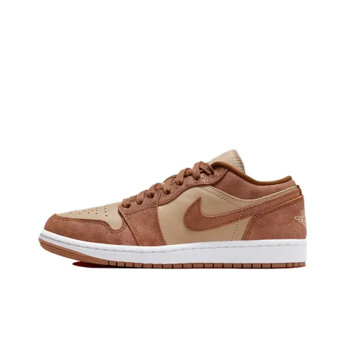 Jordan Air Jordan 1 Винтажные баскетбольные кроссовки Low Топ Коричневый Женские