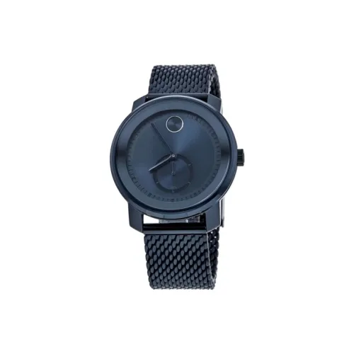 MOVADO Кварцевый механизм Мужские часы Часы 44 мм Синий циферблат Корпус из нержавеющей стали Ремешок из нержавеющей стали