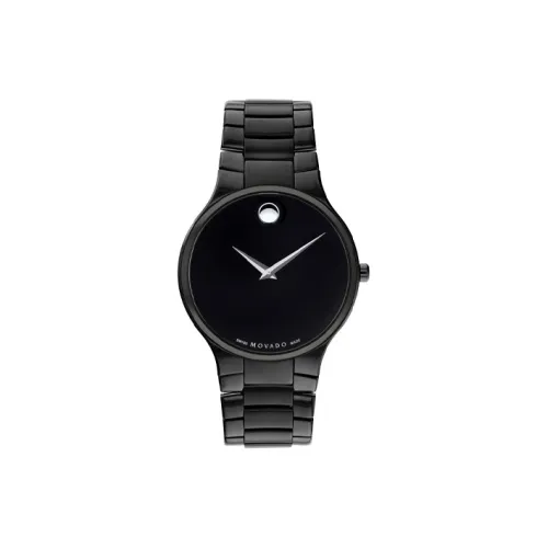 MOVADO Кварцевый механизм Мужские часы Часы 38 мм Черный циферблат Корпус из нержавеющей стали Ремешок из нержавеющей стали