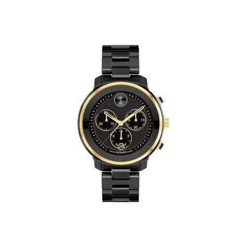 MOVADO Кварцевый механизм Мужские часы Часы 40 мм Черный циферблат Керамические корпуса Керамический ремешок