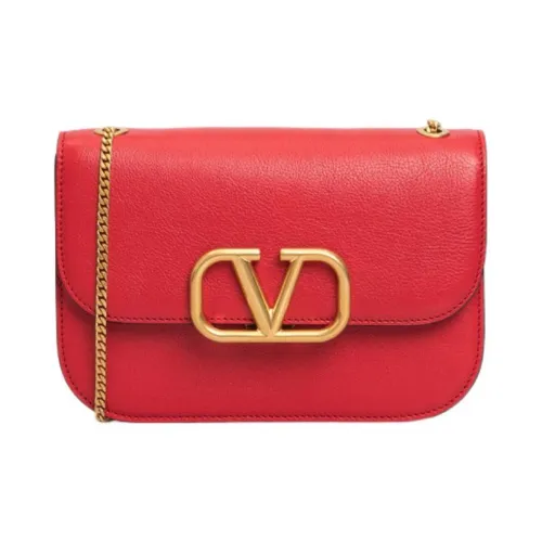 Valentino Кожа Портативный Crossbody Сумка Сумка через плечо Женская Красная