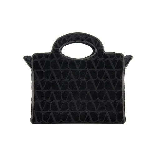 Valentino Хлопок Тоут Сумка Сумка для покупок Сумка через плечо Сумка Маленькая Женская Черная