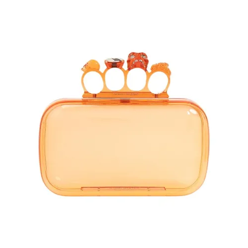 Alexander McQueen Пластиковый клатч женский оранжевый