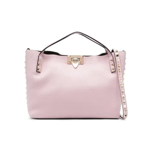 Valentino Rockstud Крупнозернистая текстура Телячья кожа Одно плечо Сумка Маленькая Женская Светло-фиолетовая