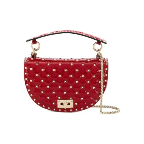 Valentino GARAVANIRockstud Телячья кожа Седло Сумка Сумка через плечо Сумка Женская Красная