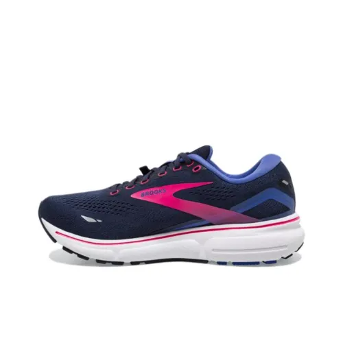 Brooks Ghost 15 Амортизаторы Slip-resistant Низкий топ Беговые кроссовки Женские Синий Розовый