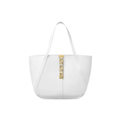 VERSACE Greca Goddess Коровья кожа Тоут Сумка Сумка для покупок Сумка Большая Женская Белая