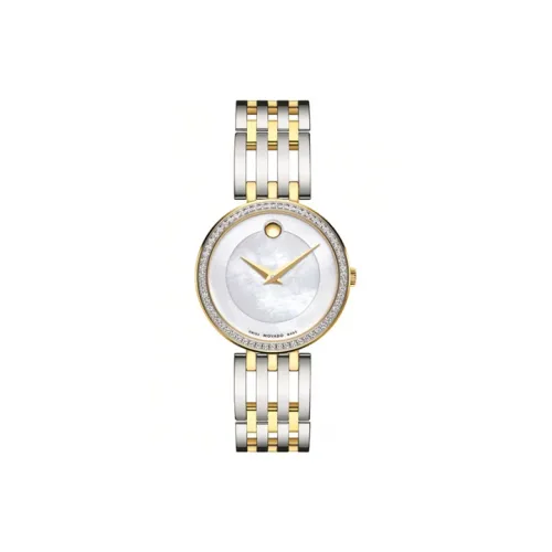 MOVADO Кварцевый механизм Женские часы 28 мм Жемчужная раковина Циферблат Цвет Корпус из нержавеющей стали