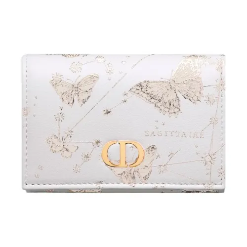 DIOR Caro Коровья кожа Кошелек Экстра малый Женский Белый