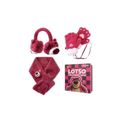 Disney Strawberry Bear Series Шапки & Кепки, Шарф, Маска для лица, Перчатки ТРЕХкомпонентный Набор, Подарочный Набор из 3 Аксессуаров для кукол