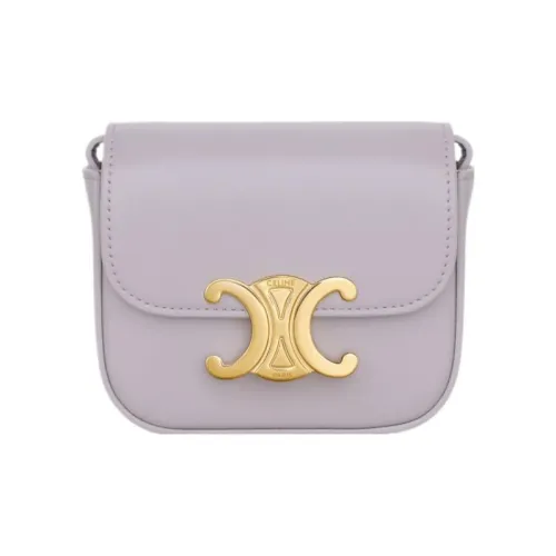 CELINE Triomphe Телячья кожа Сумка через плечо Мини Женская Светлая Сирень