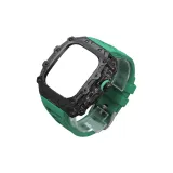 Черный корпус ★, Черная средняя рамка ★, Серебряная пряжка + зеленый ремень