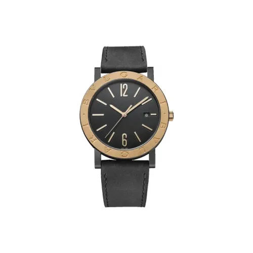 Bvlgari Solotempo Collection Мужские часы Автоматический механический механизм Кожаный ремешок 41 мм Черный циферблат