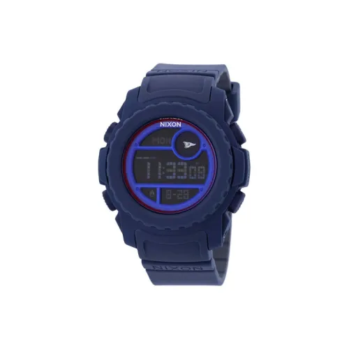 NIXON Мужские часы Кварцевый механизм Силиконовый ремешок Синий циферблат
