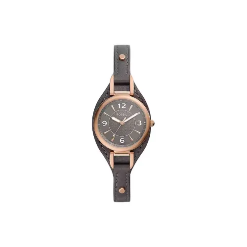 FOSSIL Carly Collection Женские часы Кварцевый механизм Кожаный ремешок 28 мм Черный циферблат ES5212