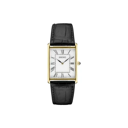 SEIKO Essential Collection Кварцевый механизм Кожаный ремешок Часы Мужские Белый циферблат