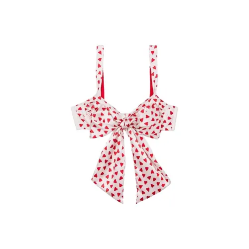 Victoria's Secret Бюстгальтер Женский Red Heart С принтом