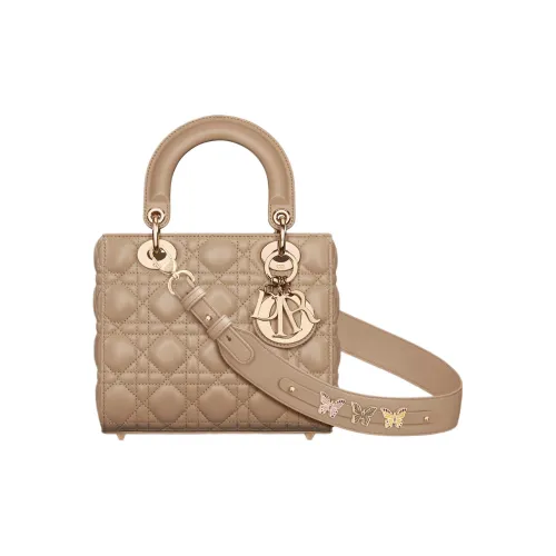 DIOR Lady Dior My ABCDior Lambskin Сумка Lady Dior Сумка через плечо Сумка Маленькая Женская Цвет Печенья
