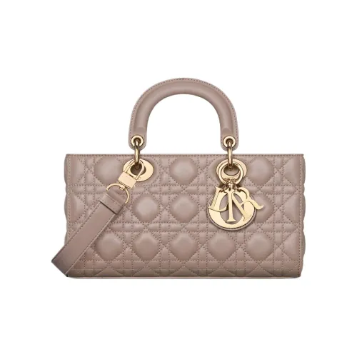 DIOR LADY D Joy Lambskin Сумка Lady Dior Сумка через плечо Сумка среднего размера Женская Тауповая