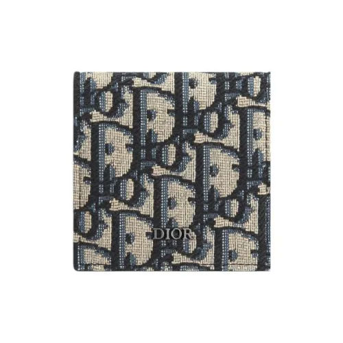DIOR OBLIQUE Жаккардовая ткань Монетница Мужской Бежевый и Черный