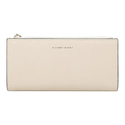 Playboy Коровья кожа Держатель для карт кошелек Большой Женский Черный Экрю