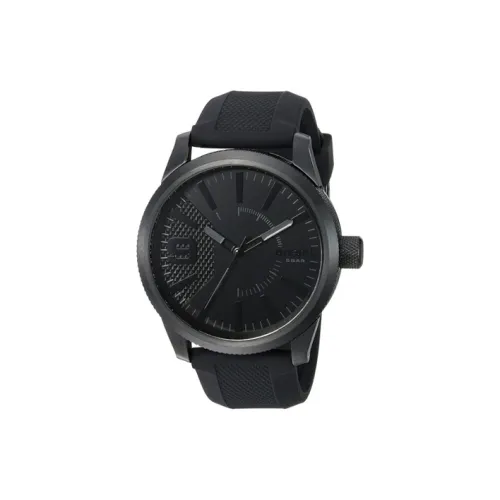 DIESEL File Collection Наручные часы Кварцевый механизм Силиконовый ремешок 53 мм Черный циферблат Мужские часы DZ1807