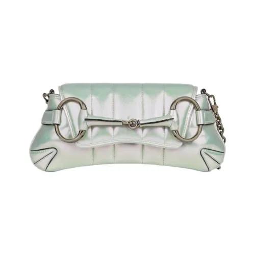 GUCCI HORSEBIT CHAIN Кожа Сумка через плечо Ручная Сумка через плечо Женская Радужная Зеленая