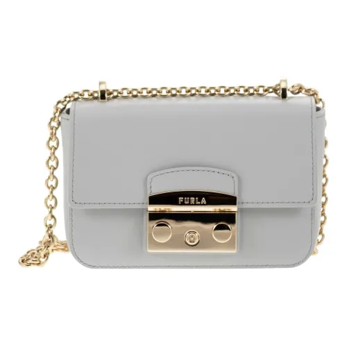 Furla Metropolis Collection Мягкая Телячья Кожа Сумка через плечо Мини Женская Серый