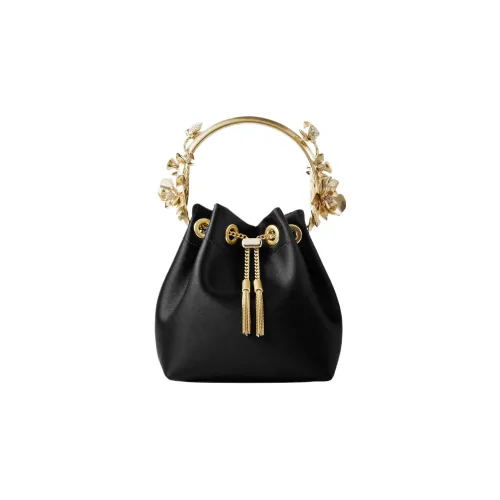 Jimmy Choo Сатиновая ведрообразная сумка сумка через плечо сумка для женщин черная