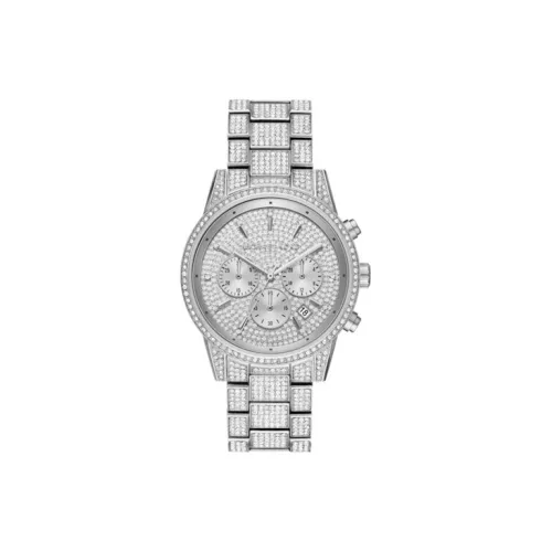 MICHAEL KORS Liz Collection Женские Наручные Часы Кварцевый Механизм Нержавеющая Сталь Ремешок 41 мм Серебристый Циферблат MK6746