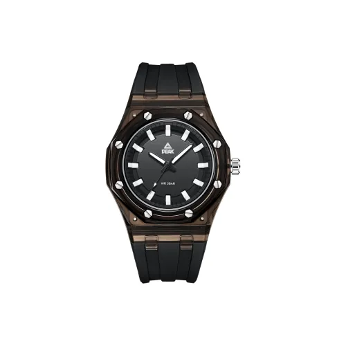 PEAK Colorful Series Кварцевый механизм Силиконовый ремешок Часы Мужские Черный циферблат