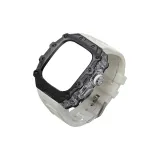 Прозрачный Средний Рамка ★ Черная Оболочка ★ Серебряная Пряжка + Белый Ремешок