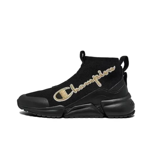 Champion Shock Absorbers Slip-Resistant High Top Casual Shoes Men's Black Чемпион Шок Абсорберы Противоскользящие Высокие Топы Повседневная Обувь Мужская Черная