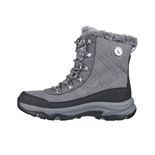 Skechers TREGO Термический Износостойкий Амортизирующий Короткий Снегобут Женские Серый