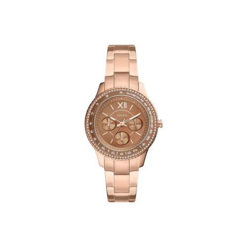 FOSSIL Stella Collection Кварцевые Женские Наручные Часы Ремешок из Нержавеющей Стали Коричневый Циферблат