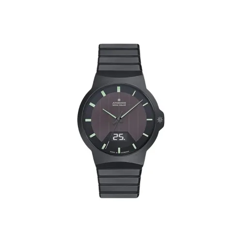 JUNGHANS Кварцевый механизм Мужские часы Циферблат Черный Керамика Чехол для часов Керамика Ремешок