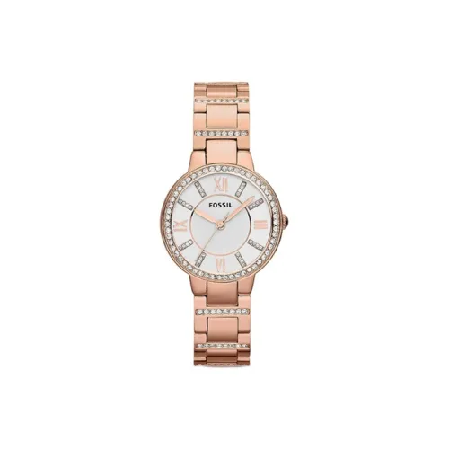 FOSSIL Virginia Collection Кварцевые Женские Часы Ремешок из Нержавеющей Стали 30 мм Серебристый Циферблат