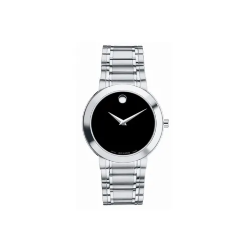 MOVADO Кварцевый механизм Мужские часы Часы 40 мм Черный циферблат Корпус из нержавеющей стали Ремешок из нержавеющей стали