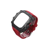 Черный корпус ★ Средняя рамка ★ Серебряная пряжка + красный ремешок