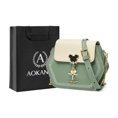 AOKANG Коровья кожа Hexagonal Сумка Сумка для ежедневных прогулок Сумка через плечо Маленькая Женская Кардамоновый Черный