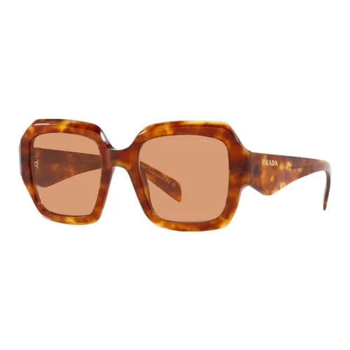 PRADA Пластиковая оправа нерегулярная форма солнцезащитные очки унисекс цвет черепаховый