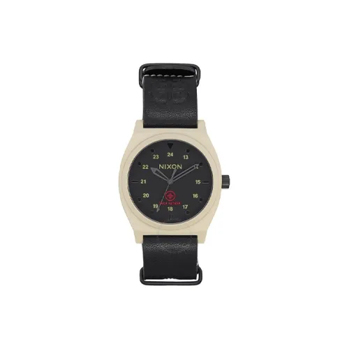 NIXON Наручные часы Кварцевый механизм Кожаный ремешок 37 мм Черный циферблат Женские часы