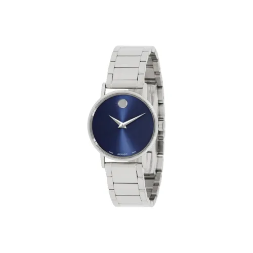 MOVADO Кварцевый механизм Женские часы 28 мм Синий циферблат Корпус из нержавеющей стали Ремешок из нержавеющей стали