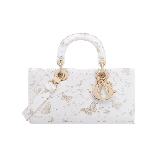DIOR LADY D Радость Телячья кожа Сумка Lady Dior Сумка через плечо Сумка среднего размера Women's White