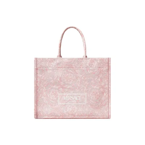 VERSACE Barocco Холст Тоут Сумка Сумка для покупок Сумка Большая Женская Розовая